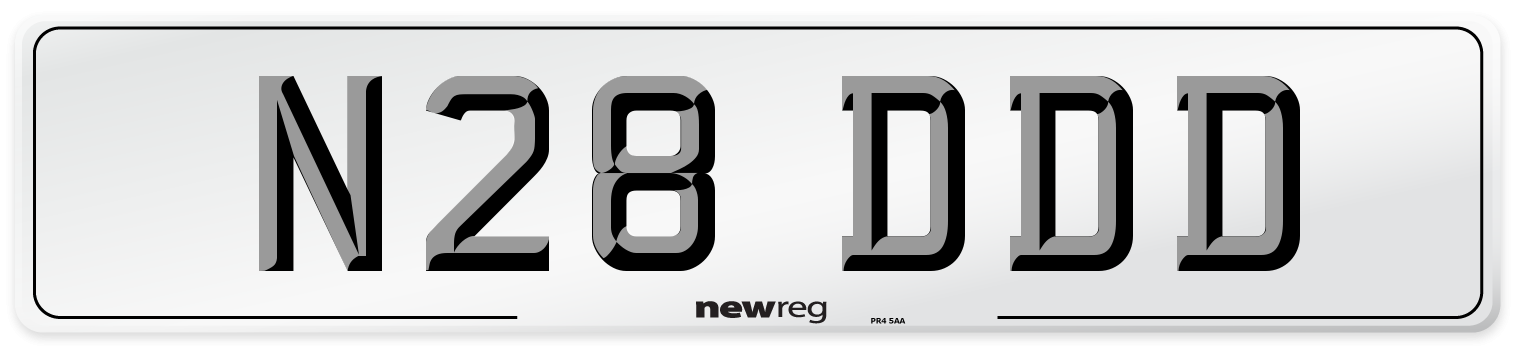 N28 DDD Number Plate from New Reg